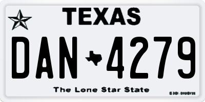 TX license plate DAN4279