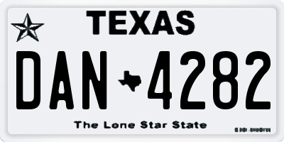 TX license plate DAN4282