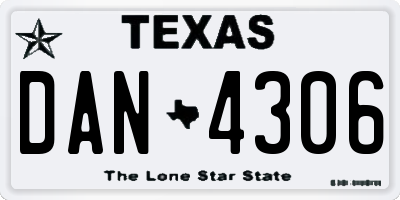 TX license plate DAN4306