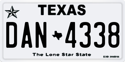 TX license plate DAN4338
