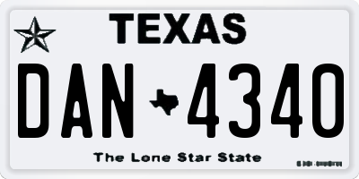 TX license plate DAN4340