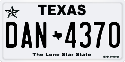 TX license plate DAN4370
