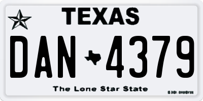 TX license plate DAN4379