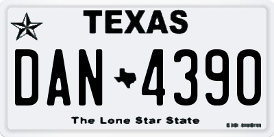 TX license plate DAN4390
