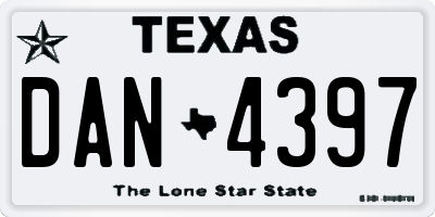TX license plate DAN4397