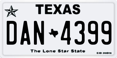 TX license plate DAN4399