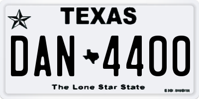TX license plate DAN4400