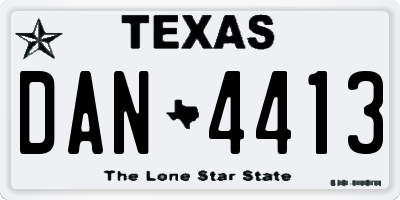 TX license plate DAN4413
