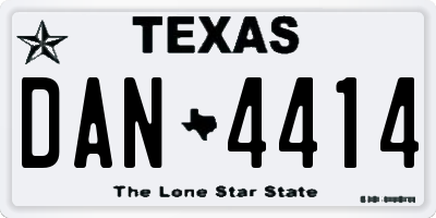 TX license plate DAN4414