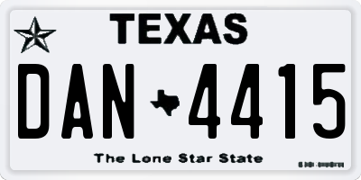 TX license plate DAN4415