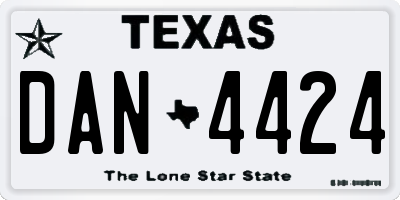 TX license plate DAN4424