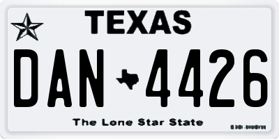 TX license plate DAN4426