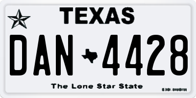 TX license plate DAN4428
