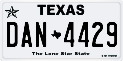 TX license plate DAN4429