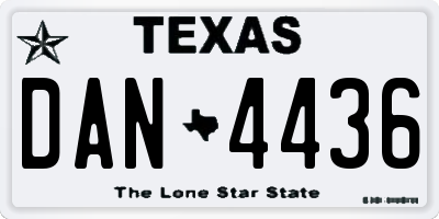 TX license plate DAN4436