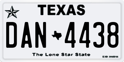 TX license plate DAN4438