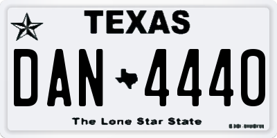 TX license plate DAN4440