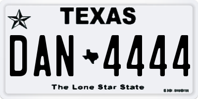 TX license plate DAN4444