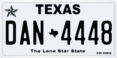 TX license plate DAN4448