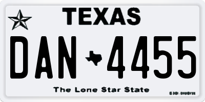 TX license plate DAN4455