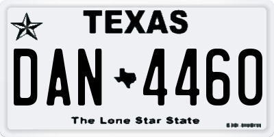 TX license plate DAN4460