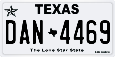 TX license plate DAN4469