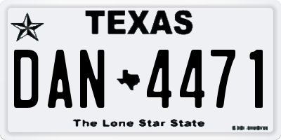 TX license plate DAN4471