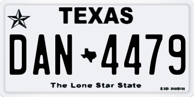 TX license plate DAN4479
