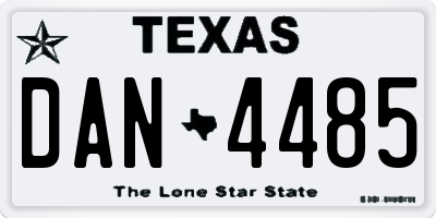 TX license plate DAN4485
