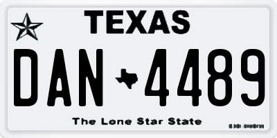 TX license plate DAN4489