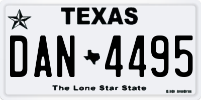 TX license plate DAN4495