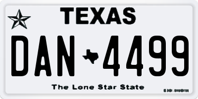 TX license plate DAN4499