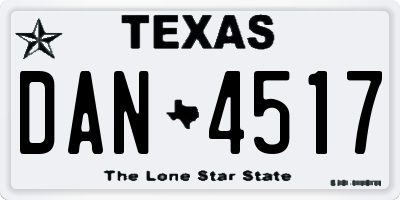 TX license plate DAN4517