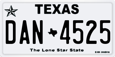 TX license plate DAN4525
