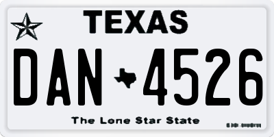 TX license plate DAN4526