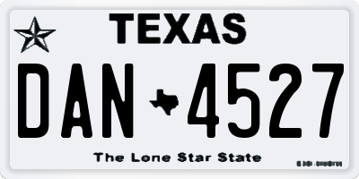 TX license plate DAN4527