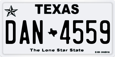 TX license plate DAN4559