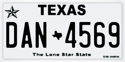 TX license plate DAN4569