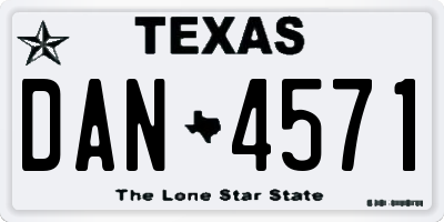 TX license plate DAN4571