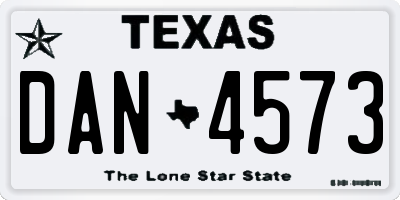 TX license plate DAN4573
