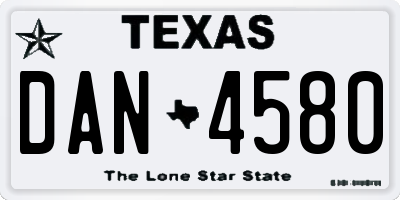 TX license plate DAN4580