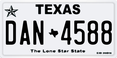 TX license plate DAN4588