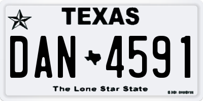 TX license plate DAN4591