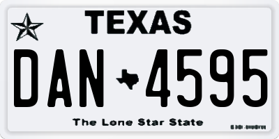 TX license plate DAN4595