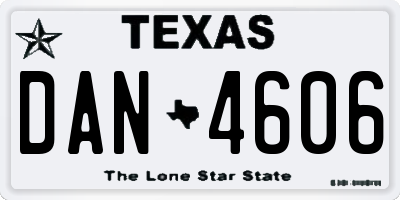 TX license plate DAN4606
