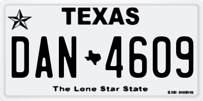 TX license plate DAN4609