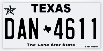 TX license plate DAN4611