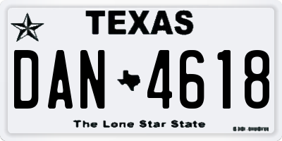 TX license plate DAN4618