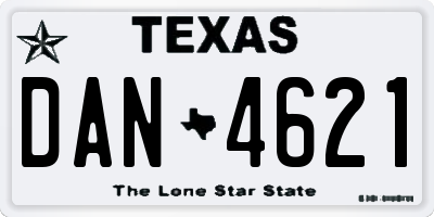 TX license plate DAN4621
