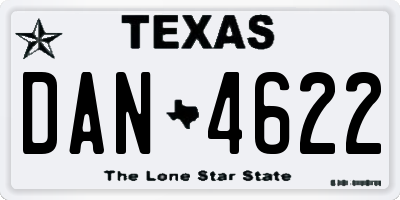 TX license plate DAN4622
